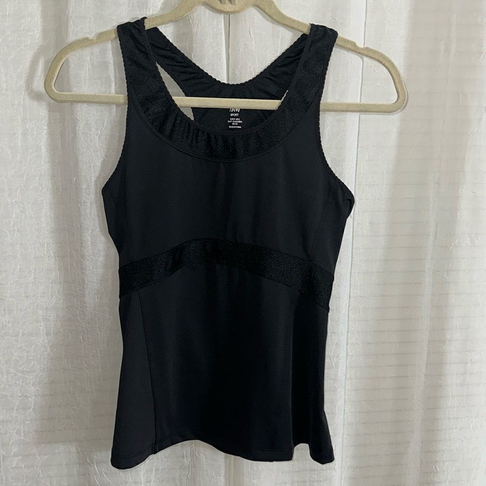 H&M Sport S Black Active Sleeveless Tank Top